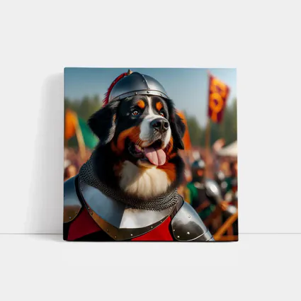 Bernese Mountain Dog Knight Medieval Battle