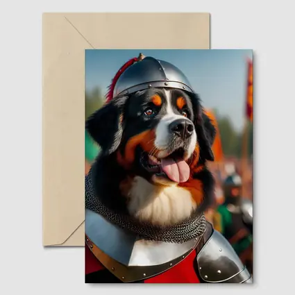 Bernese Mountain Dog Knight Medieval Battle