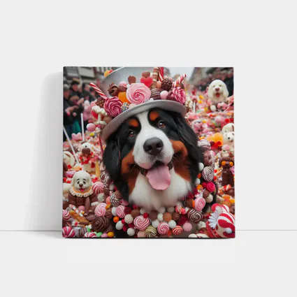 Bernese Mountain Dog Candy Wonderland Scene