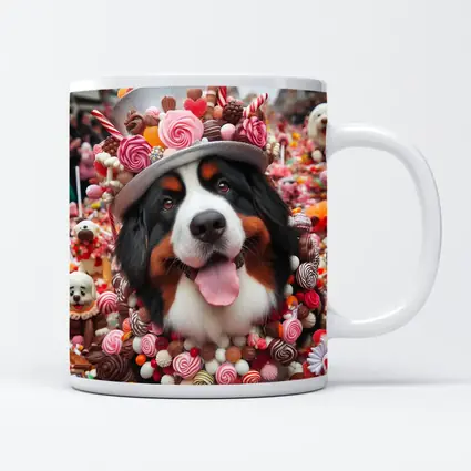 Bernese Mountain Dog Candy Wonderland Scene