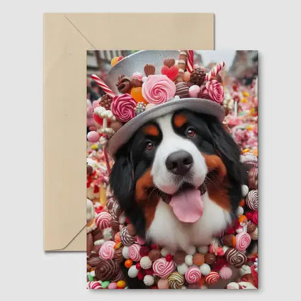 Bernese Mountain Dog Candy Wonderland Scene