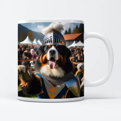 Bernese Mountain Dog Knight Armor Crowd