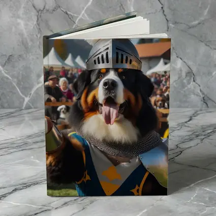 Bernese Mountain Dog Knight Armor Crowd