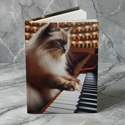 Ragdoll Cat Playing Piano Concert Hall