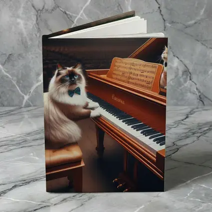 Ragdoll Cat Playing Grand Piano Concert Hall