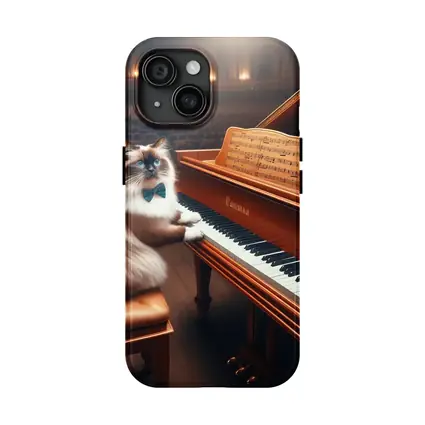 Ragdoll Cat Playing Grand Piano Concert Hall