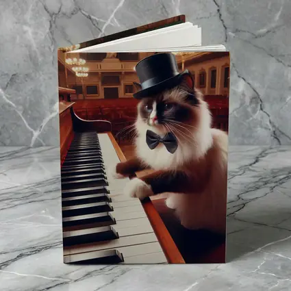 Ragdoll Cat Playing Piano Concert Hall