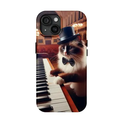 Ragdoll Cat Playing Piano Concert Hall