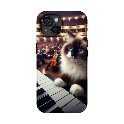 Ragdoll Cat Playing Piano Concert Hall