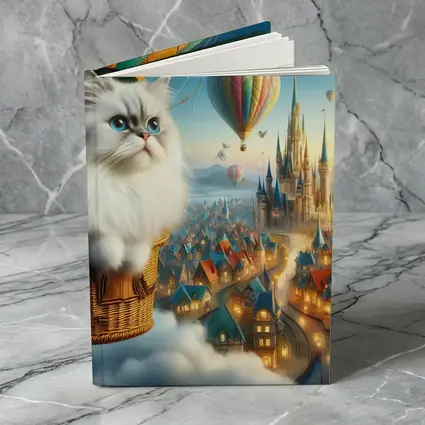 Persian Cat Hot Air Balloon Fantasy City