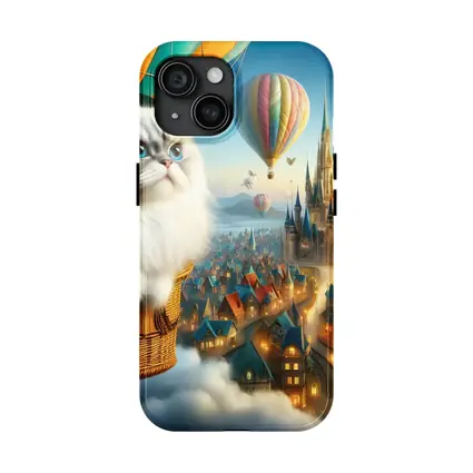 Persian Cat Hot Air Balloon Fantasy City