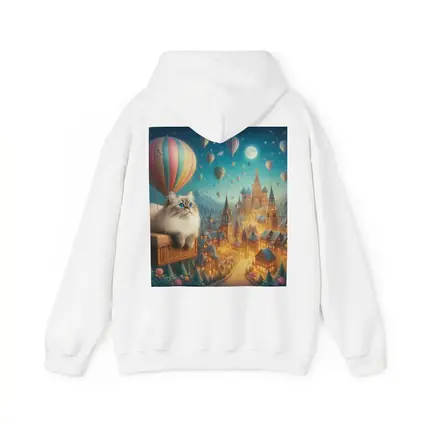 Ragdoll Cat Hot Air Balloon Fantasy City