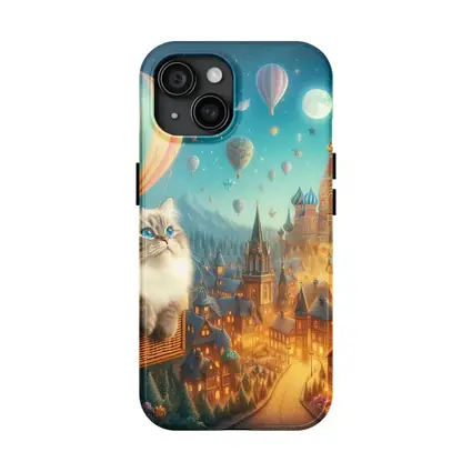 Ragdoll Cat Hot Air Balloon Fantasy City