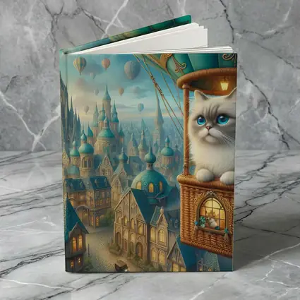 Ragdoll Cat Hot Air Balloon Fantasy City