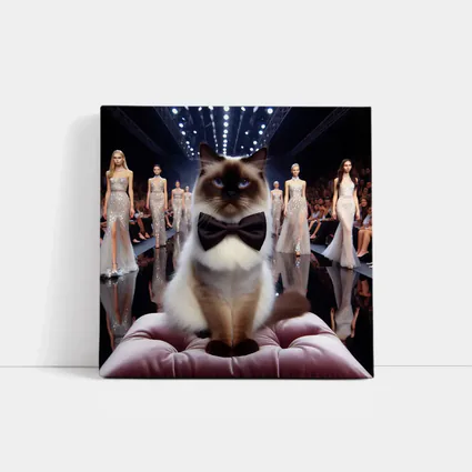 Birman Cat Bow Tie Fashion Runway Show