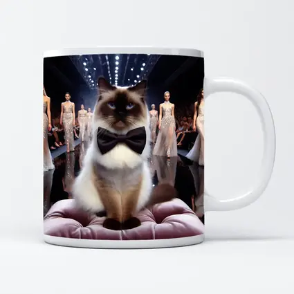 Birman Cat Bow Tie Fashion Runway Show