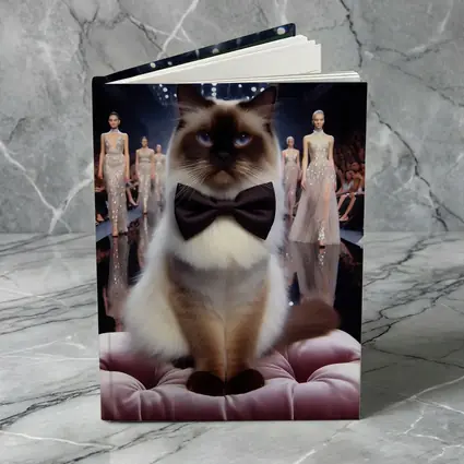 Birman Cat Bow Tie Fashion Runway Show