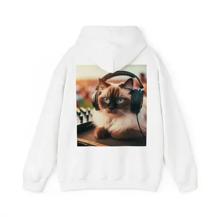 Birman Cat DJ Headphones Outdoor Party