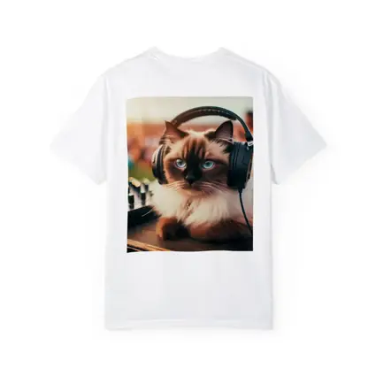 Birman Cat DJ Headphones Outdoor Party