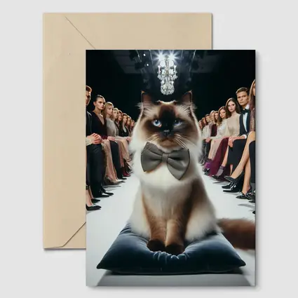 Birman Cat Bow Tie Fashion Show Runway
