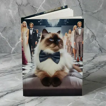 Birman Cat Wearing Bow Tie Fashion Runway