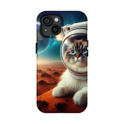 Ragdoll Cat Astronaut on Mars Surface