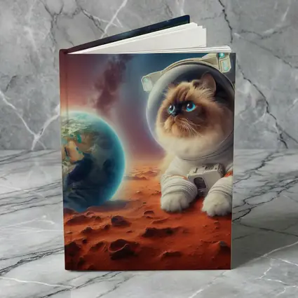 Himalayan Cat Astronaut On Mars Surface