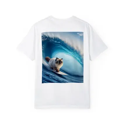 Birman Cat Surfing Giant Ocean Wave