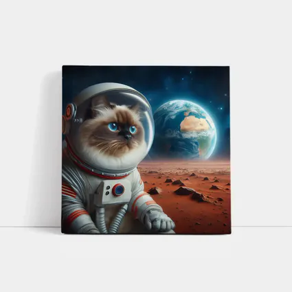 Ragdoll Cat Astronaut On Mars Surface