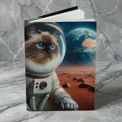 Ragdoll Cat Astronaut On Mars Surface