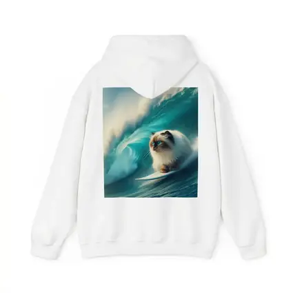 Ragdoll Cat Surfing Massive Ocean Wave