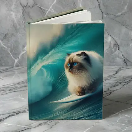 Ragdoll Cat Surfing Massive Ocean Wave