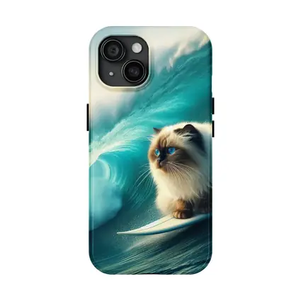 Ragdoll Cat Surfing Massive Ocean Wave