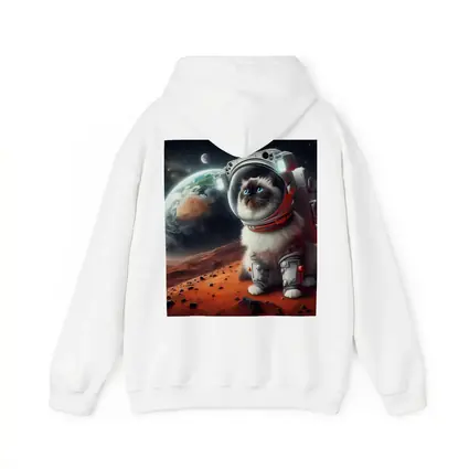 Birman Cat Astronaut on Mars Space