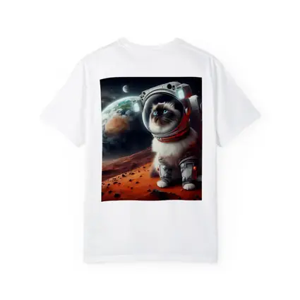 Birman Cat Astronaut on Mars Space