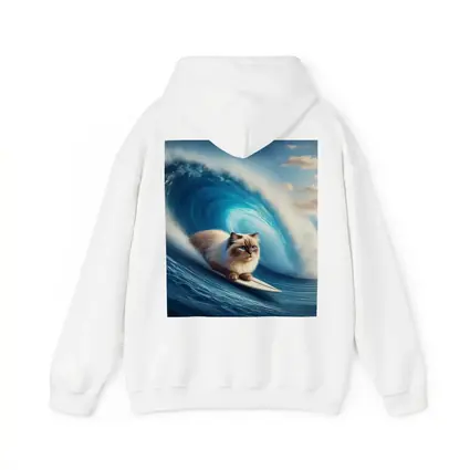 Ragdoll Cat Surfing Giant Ocean Wave