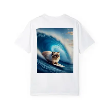 Ragdoll Cat Surfing Giant Ocean Wave