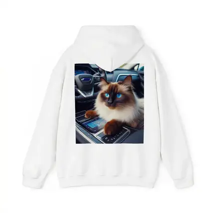 Birman Cat Sitting Inside Car Interior
