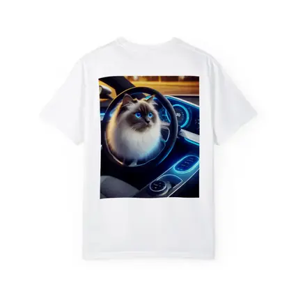 Ragdoll Cat Sitting Inside Futuristic Car