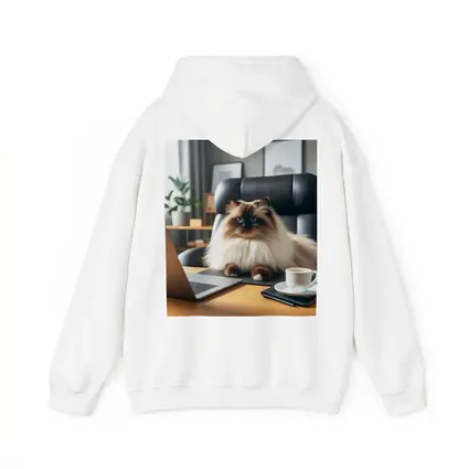 Himalayan Cat Sitting at Office Desk