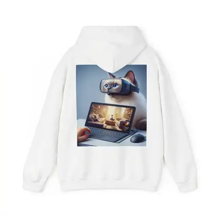Ragdoll Cat Wearing VR Headset Blue Background