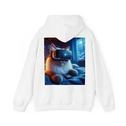 Fluffy Cat VR Headset Cozy Winter Night