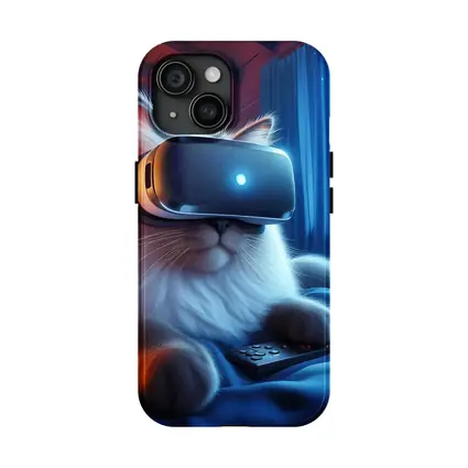 Fluffy Cat VR Headset Cozy Winter Night