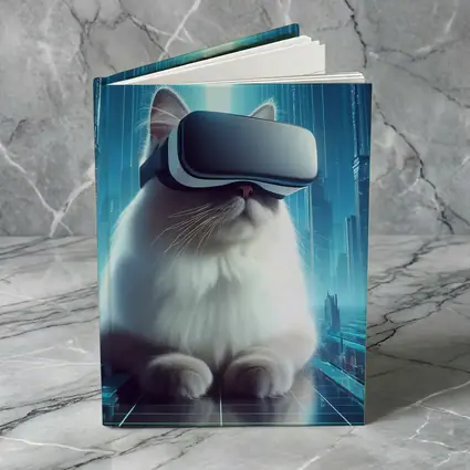 White Cat VR Headset Futuristic City