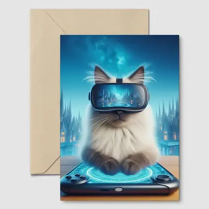 Ragdoll Cat Gaming VR Fantasy City