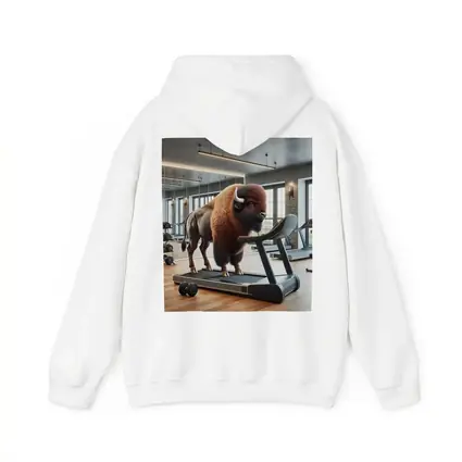 Bison On Treadmill In Modern Gym