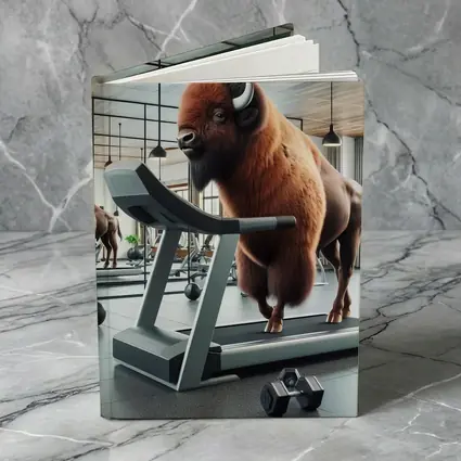 Bison Running on Treadmill in Gym