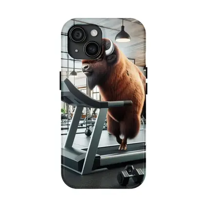 Bison Running on Treadmill in Gym