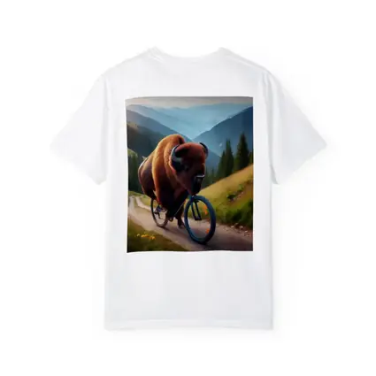 Bison Riding Bicycle Mountain Valley Trail