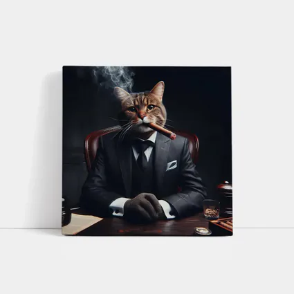 Boss Cat Suit Cigar Dark Office
